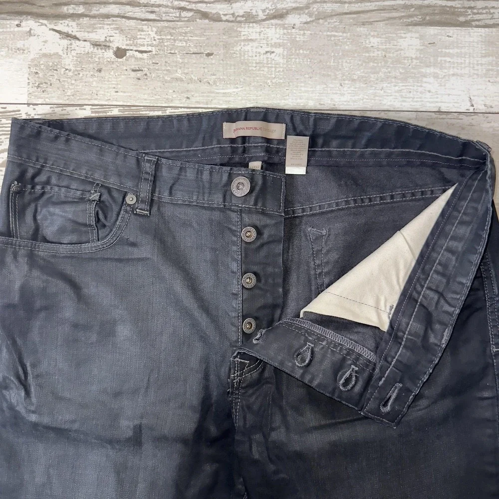 Banana Republic Jeans Mens‎ 34x32 Gray Regular Fit Straight Denim Stretch